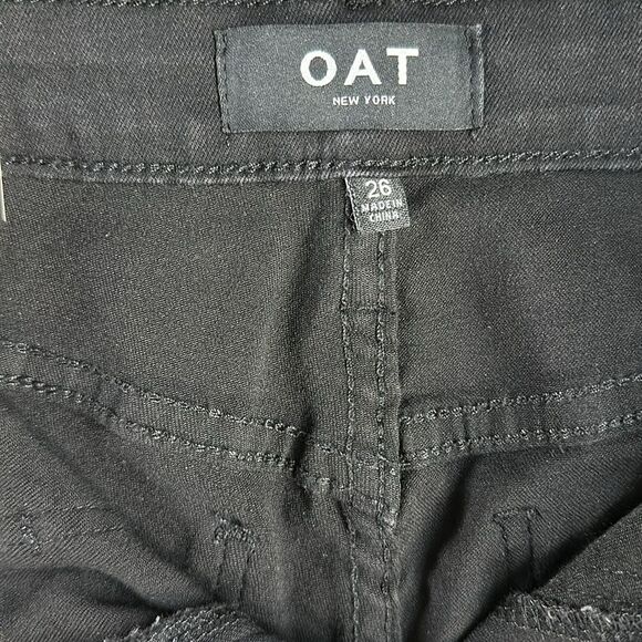 NWT Oat New York Mid-Rise Skinny Ankle Stretch Carpenter Jeans in Black Size 26 - Picture 10 of 16
